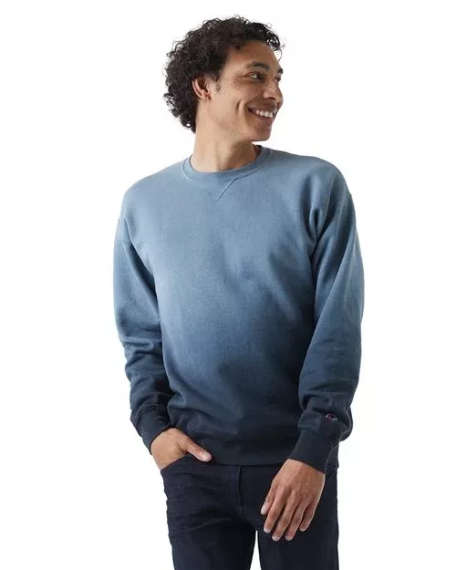 Custom Embroidered - Champion - Unisex Dip Dye Crewneck Sweatshirt - CD400D