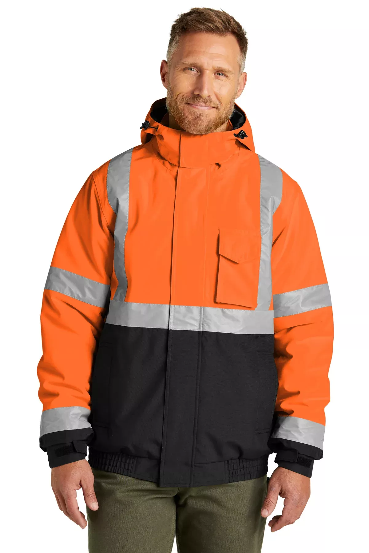 Custom Embroidered - CornerStone ANSI 107 Class 3 Economy Waterproof Insulated Bomber Jacket CSJ500