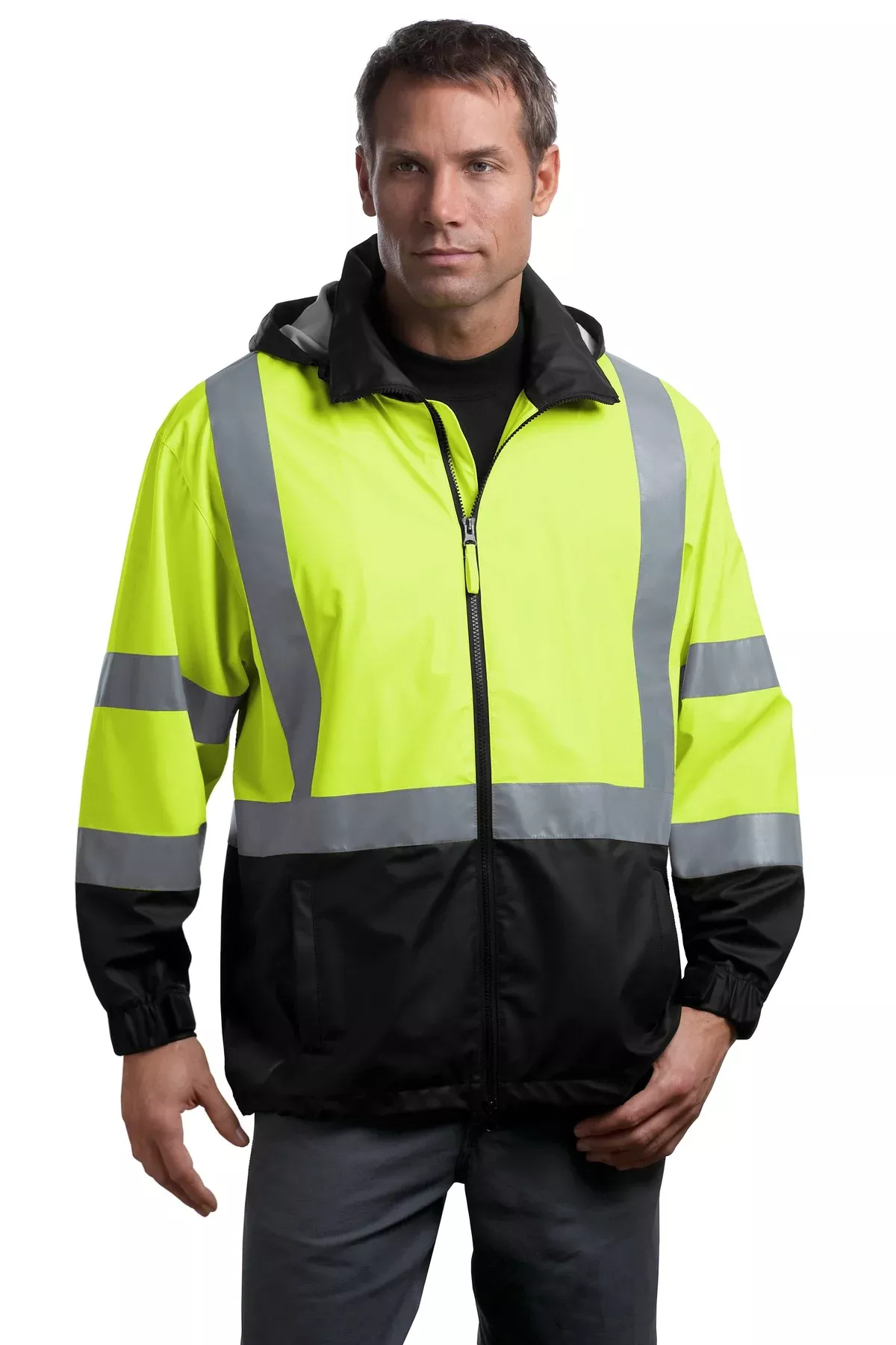 Custom Embroidered - CornerStone - ANSI 107 Class 3 Safety Windbreaker. CSJ25