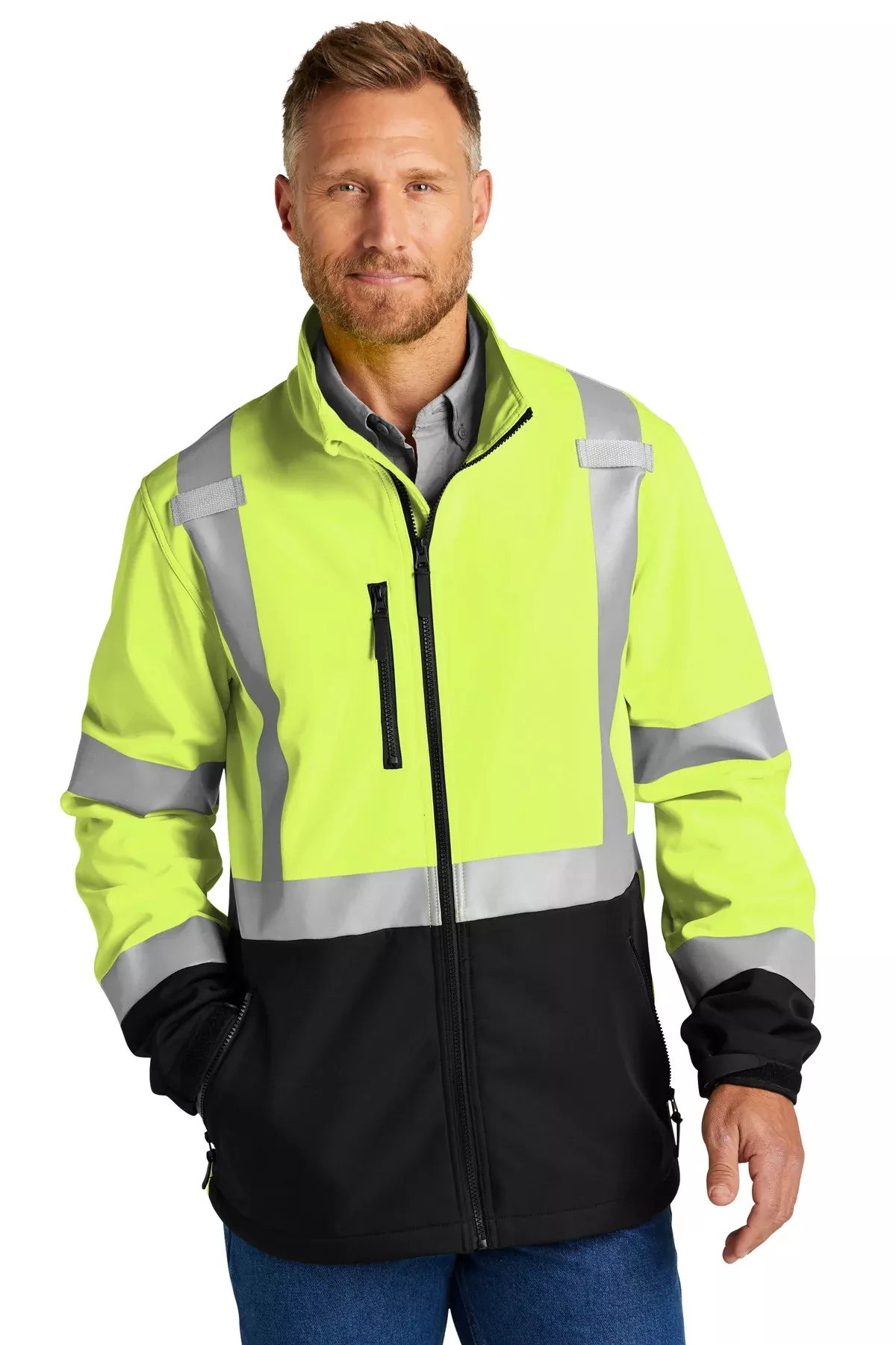 Custom Embroidered - CornerStone ANSI 107 Class 3 Soft Shell Jacket CSJ503