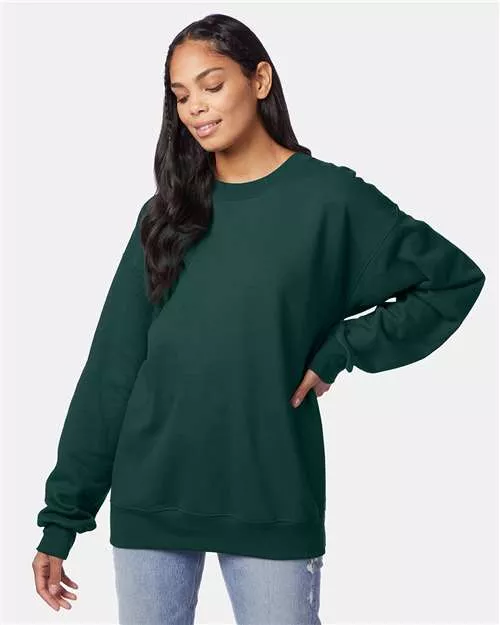 Custom Embroidered - Hanes - Unisex Ultimate Cotton Crewneck Sweatshirt - Deep Forest - F260