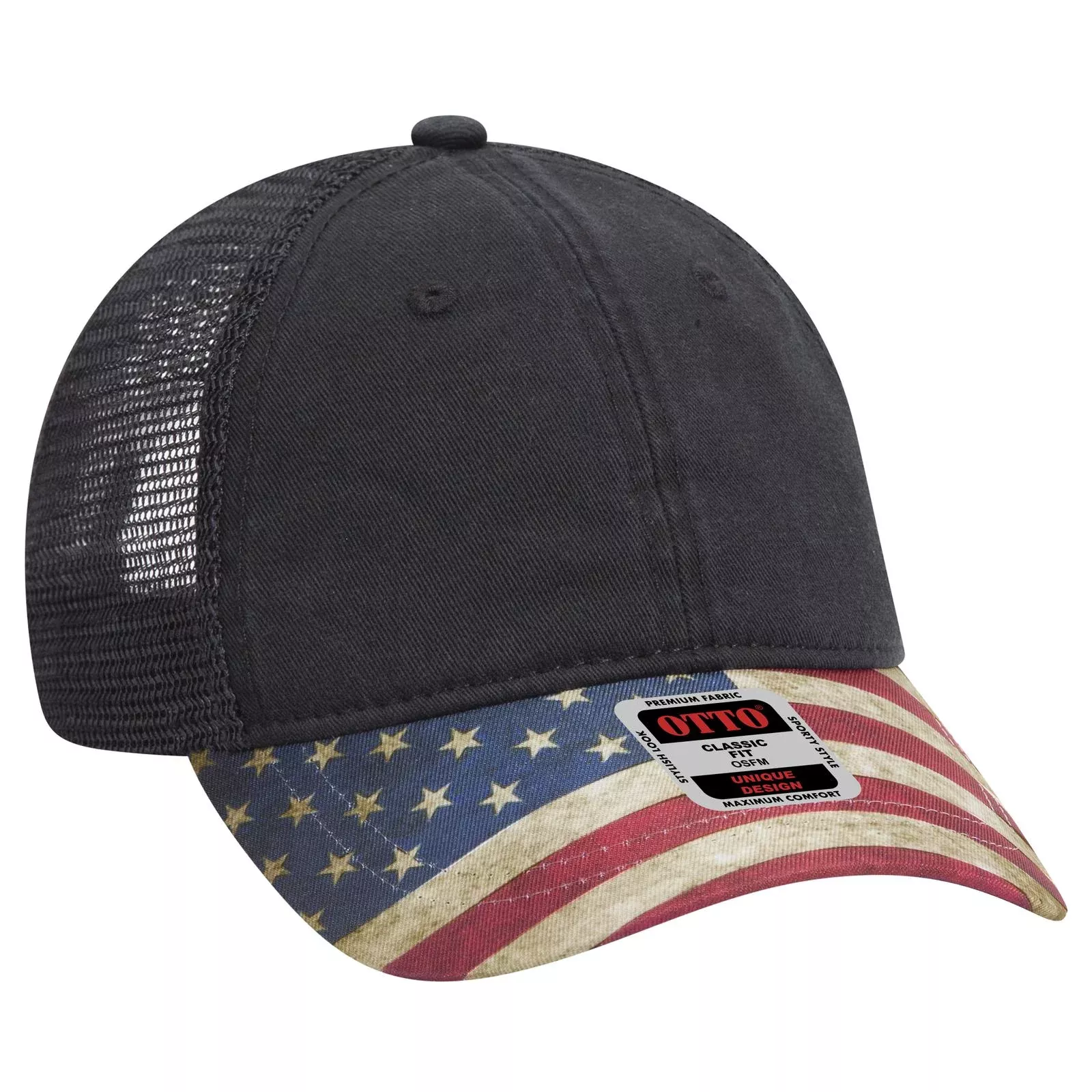 Custom Embroidered or DTF Printed - OTTO CAP 6 Panel Low Profile Mesh Back Trucker Hat