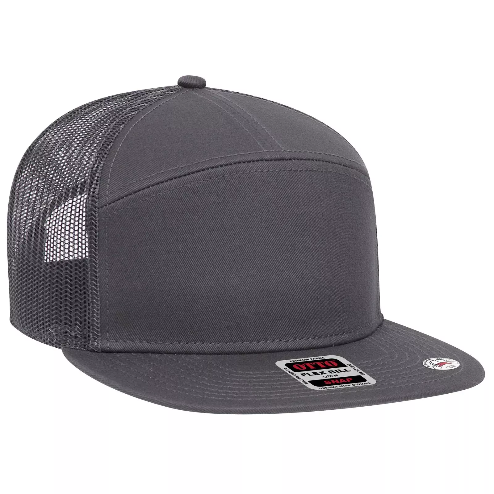 Custom Embroidered or DTF Printed - OTTO CAP OTTO SNAP 7 Panel Pro Style Mesh Back Trucker Snapback Hat