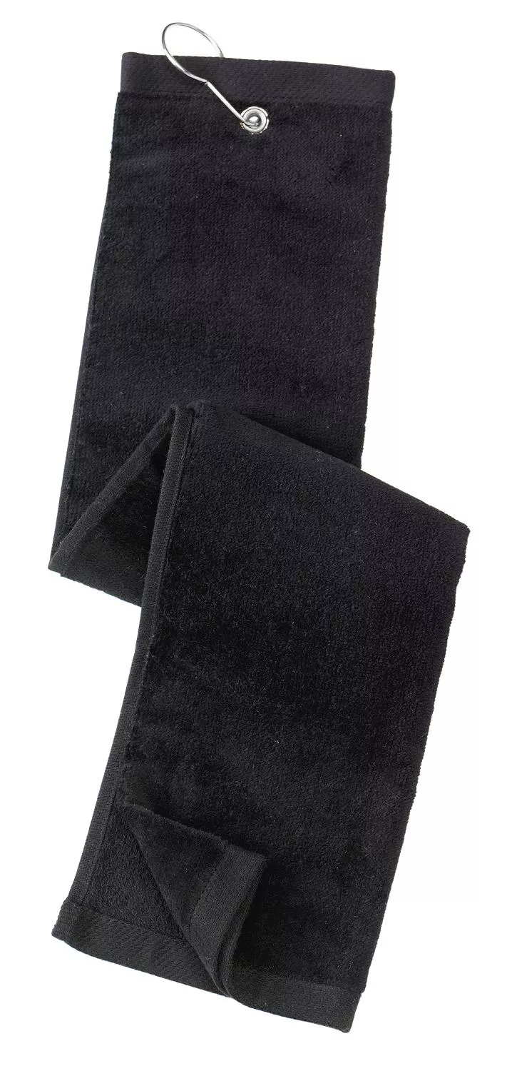 Custom Embroidered - Port Authority Grommeted Tri-Fold Golf Towel.TW50