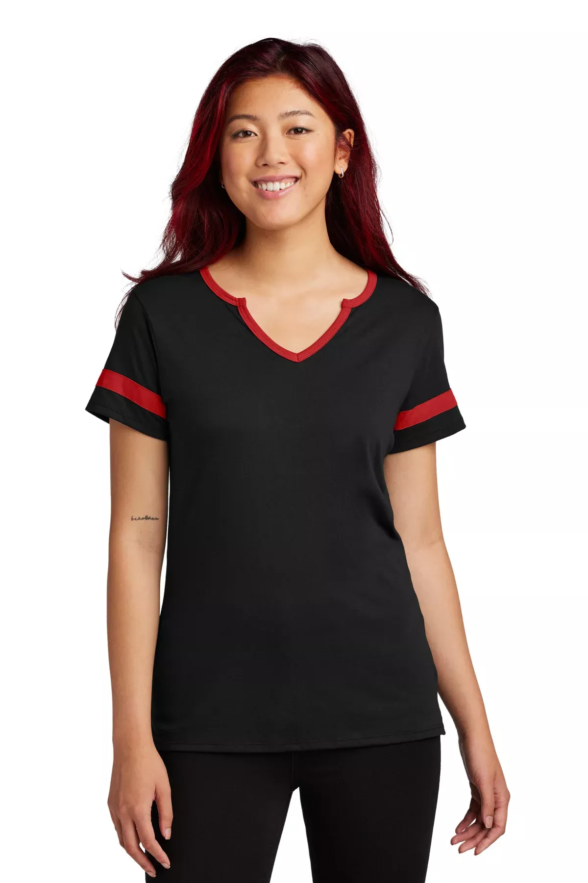 Custom Embroidered - Sport-Tek Ladies Halftime Notch Neck Tee LST6041