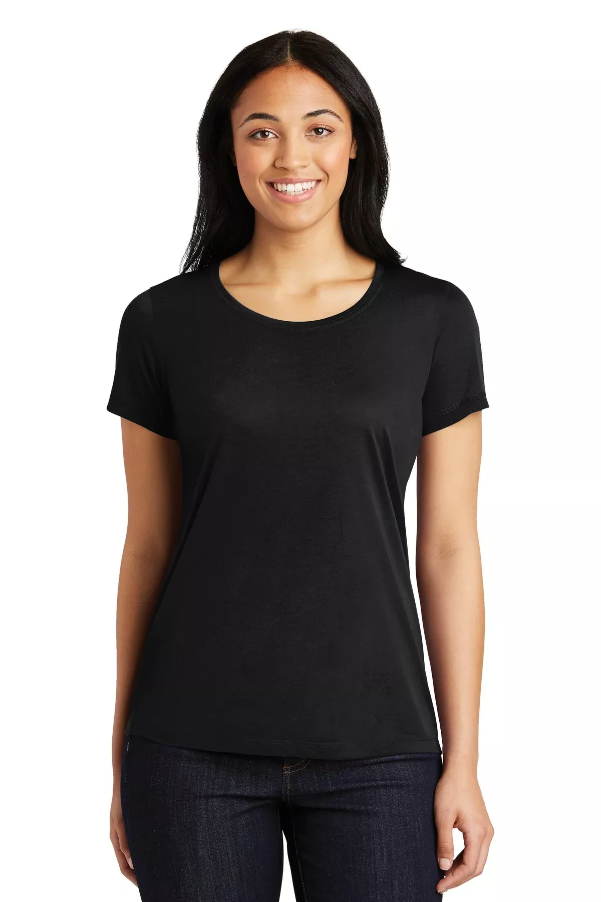 Custom Embroidered - Sport-Tek Ladies PosiCharge Competitor™ Cotton Touch™ Scoop Neck Tee. LST450
