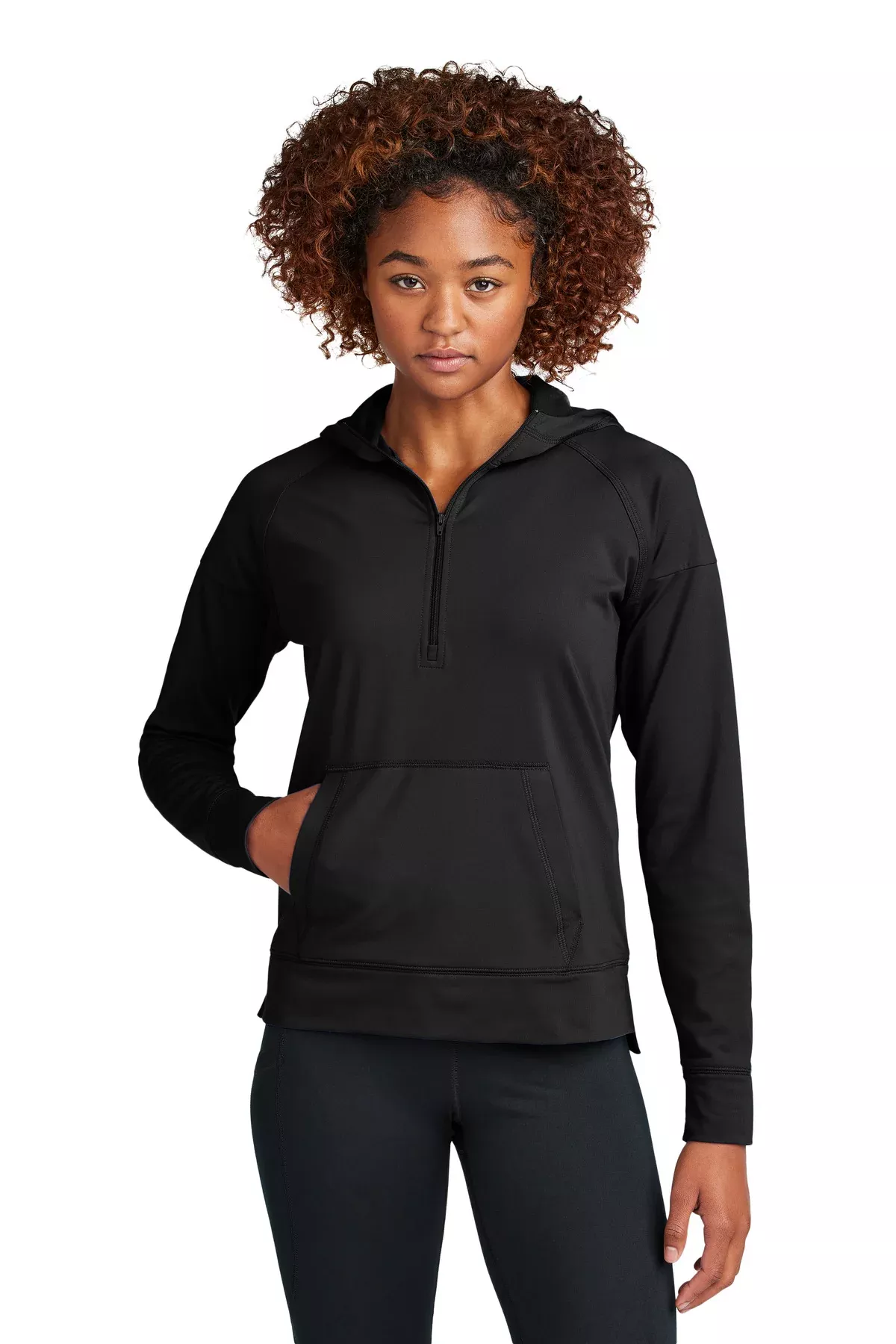 Custom Embroidered - Sport-Tek Ladies Sport-Wick Stretch 1/2-Zip Hoodie LST856