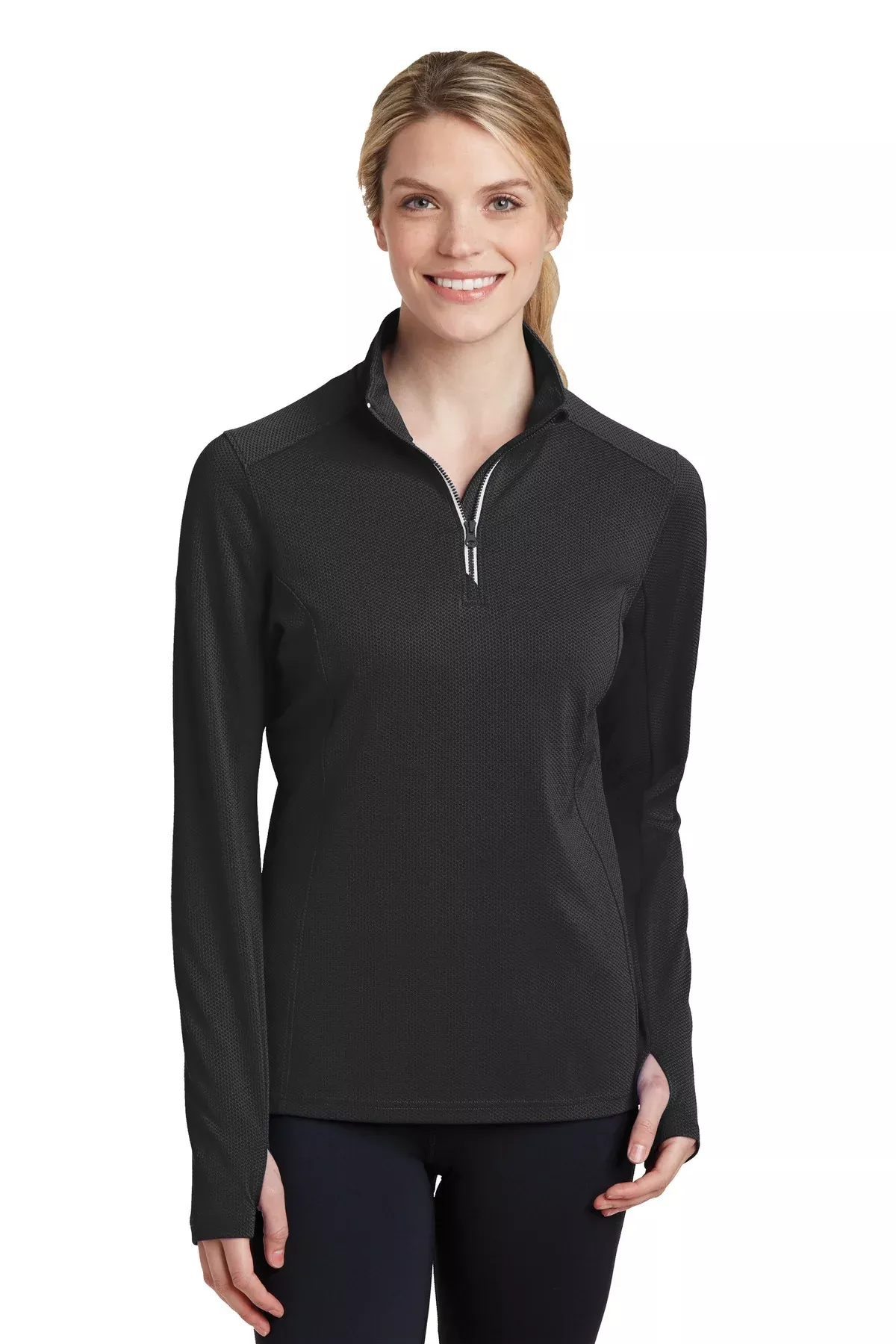 Custom Embroidered - Sport-Tek Ladies Sport-Wick Textured 1/4-Zip Pullover.LST860