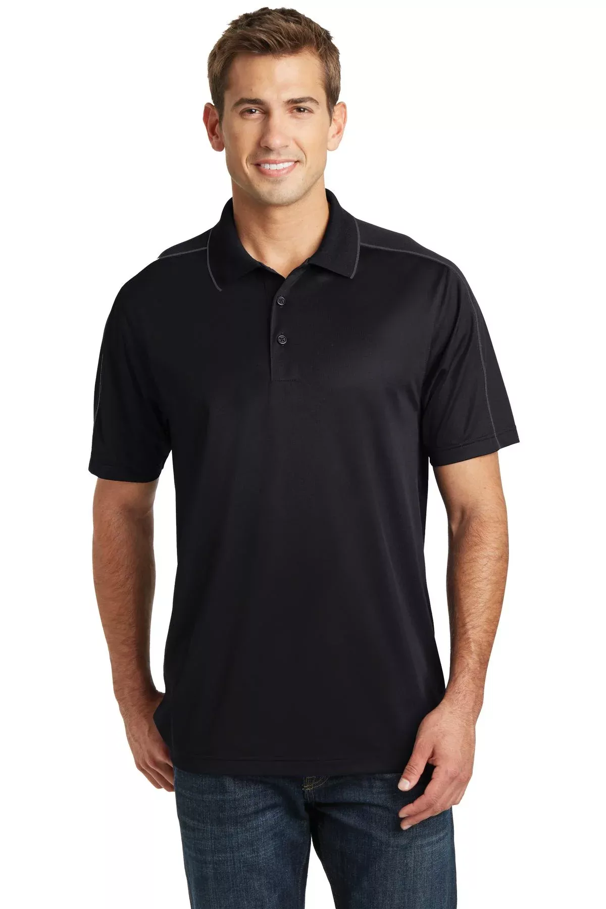 Custom Embroidered - Sport-Tek Micropique Sport-Wick Piped Polo. ST653