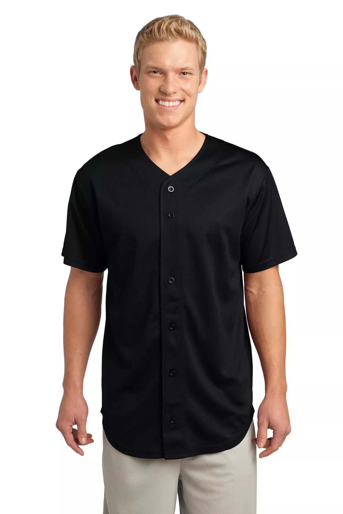 Custom Embroidered - Sport-Tek PosiCharge Tough Mesh Full-Button Jersey. ST220