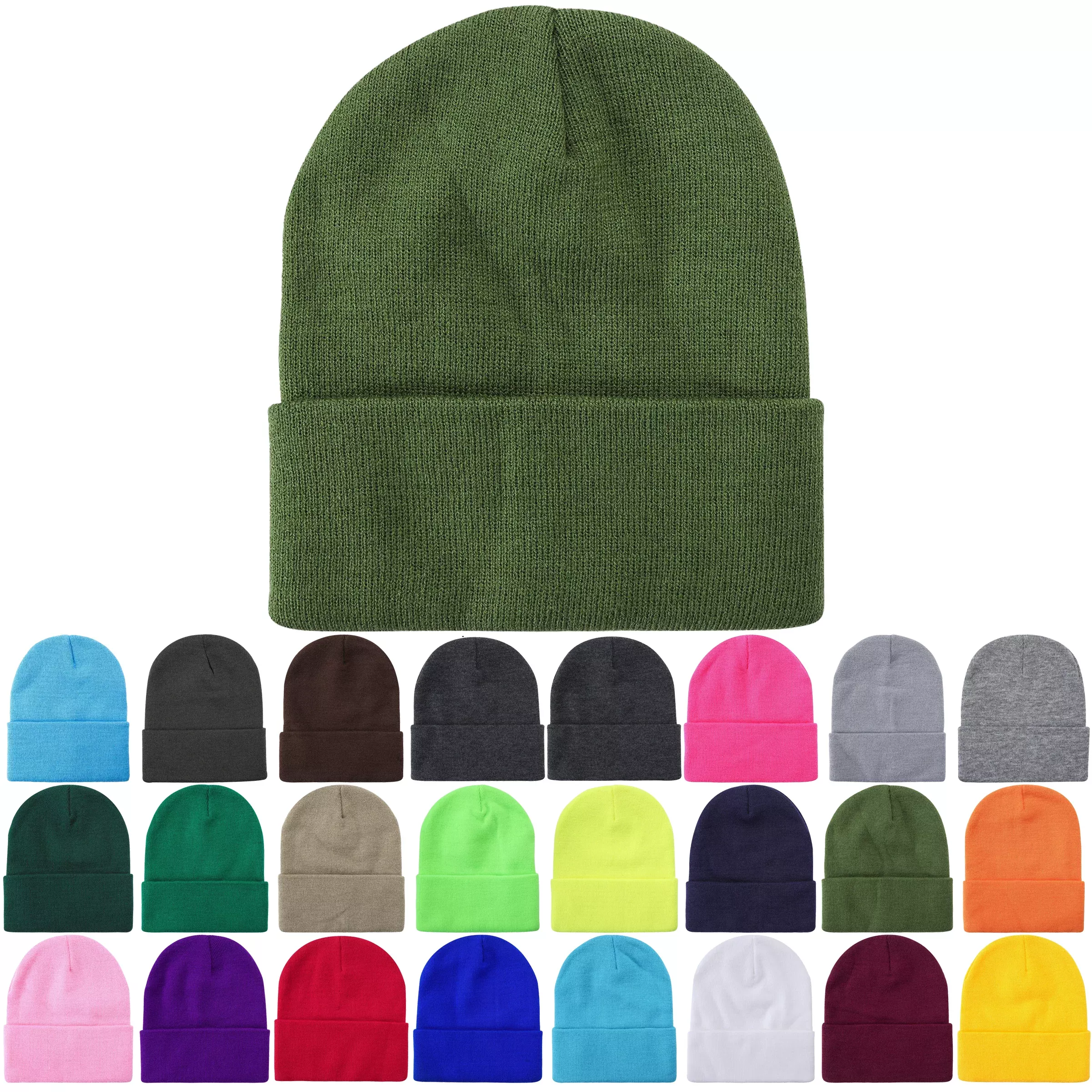 Custom Embroidered Unbranded Long Knit Beanie with Logo