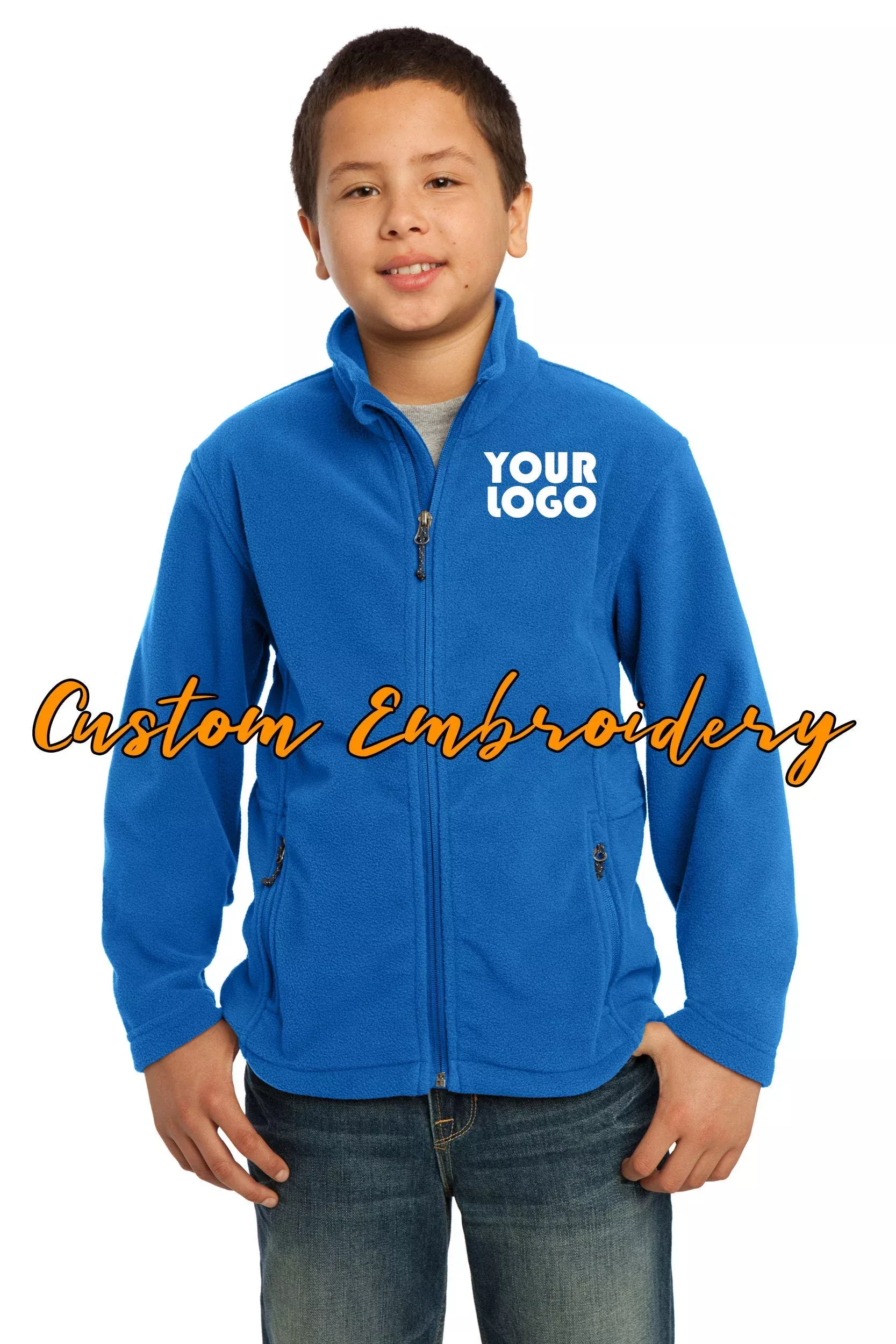 Custom Embroidered Youth Fleece Jacket - Midweight Fleece for everyday wear - Personalized Jacket - 4in by 4in Embroidery Included