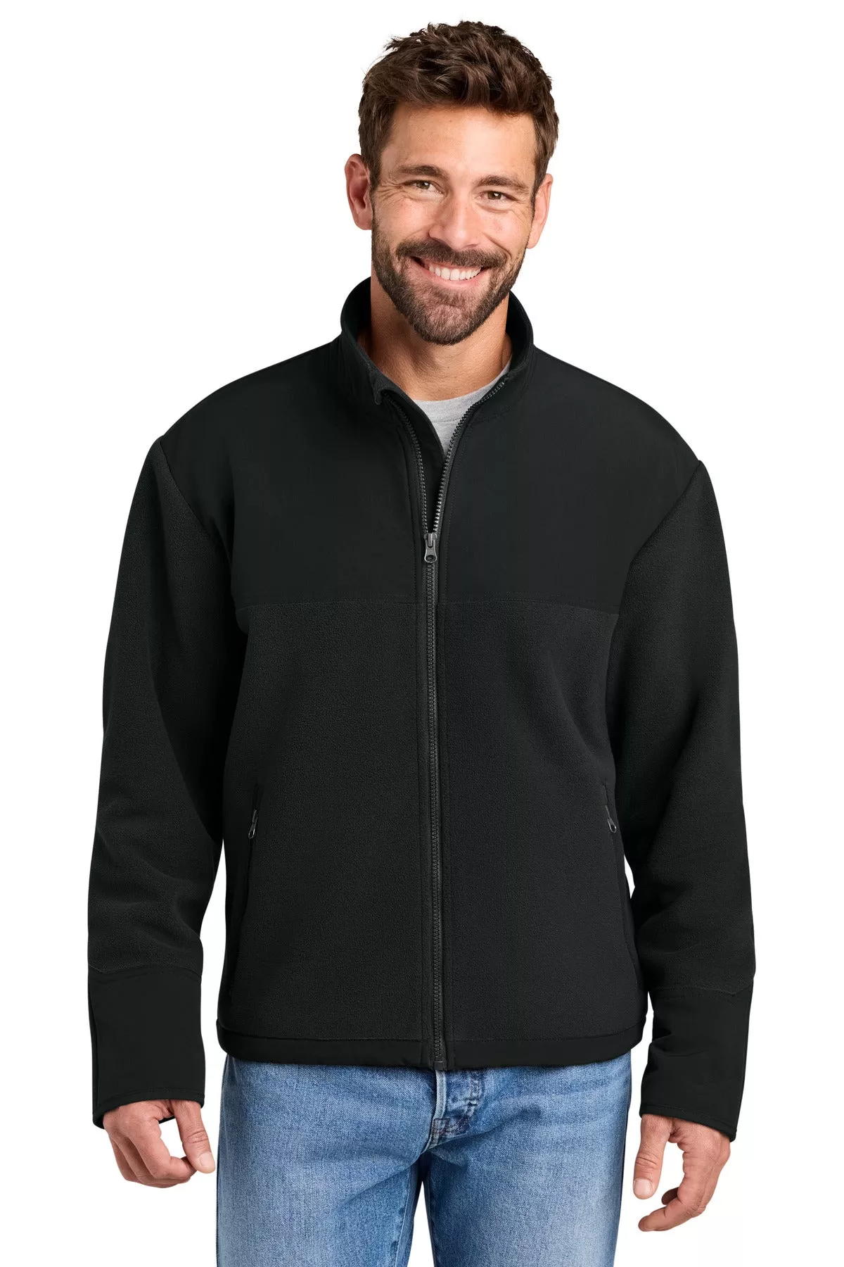 Custom Embroidery or DTF Print - CornerStone Fleece Overlay Jacket CSF750