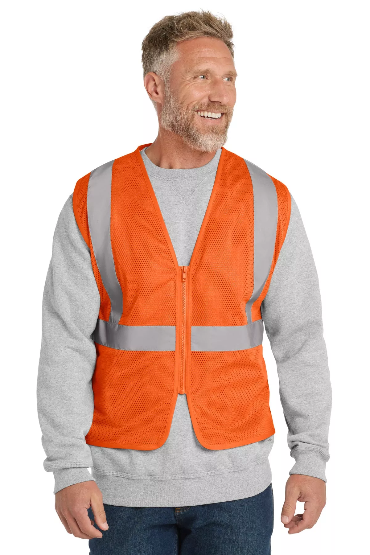 Custom Embroidery or DTF Print - CornerStoneANSI 107 Class 2 Economy Mesh Zippered Vest. CSV101