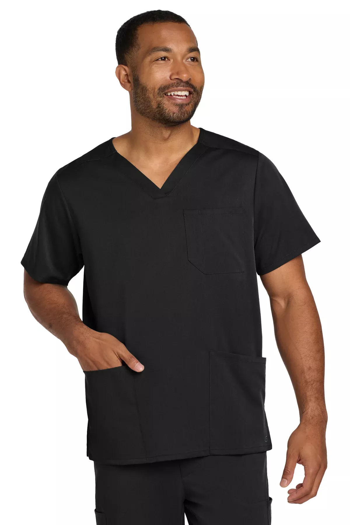 Custom Embroidery or DTF Print - Wink Men's Premiere Flex ™V-Neck Top WW5068