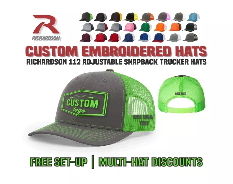 Customized 6 lids for 90 - Embroidered 112 Richardson (Random Colors)