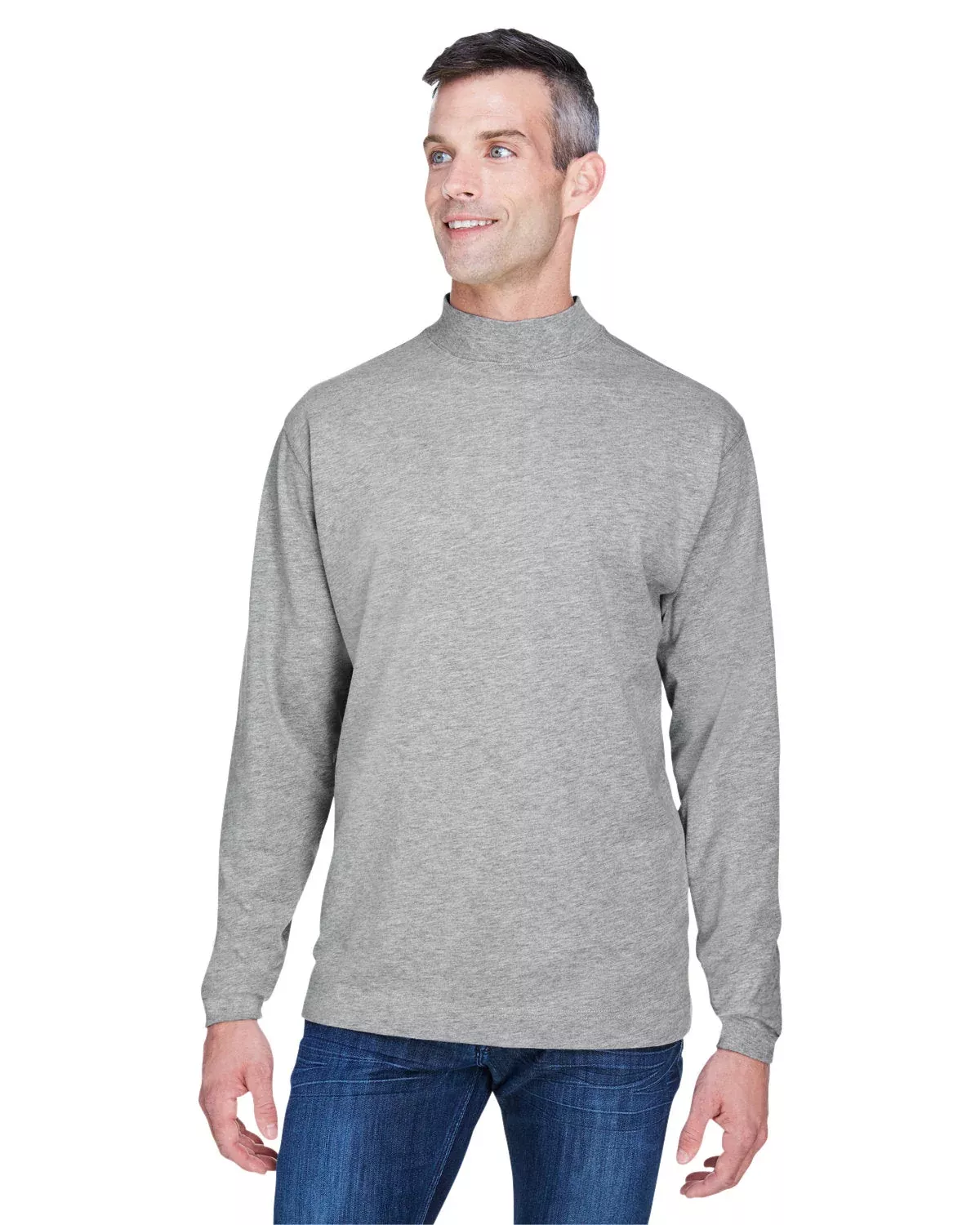 Devon & Jones D420 Adult Sueded Cotton Jersey Mock Turtleneck