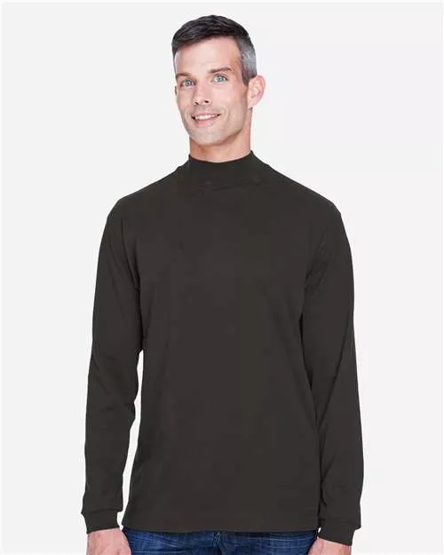 Devon & Jones D420 Sueded Jersey Mock Neck T-Shirt With Custom ScreenPrint
