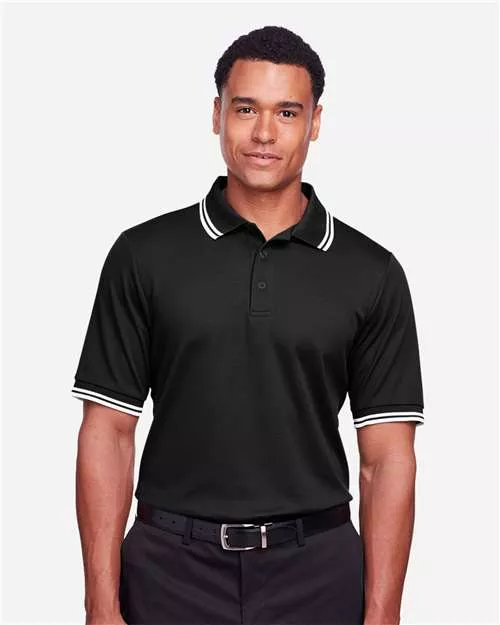 Devon & Jones DG20C CrownLux Performance Plaited Tipped Polo With Custom Embroidery