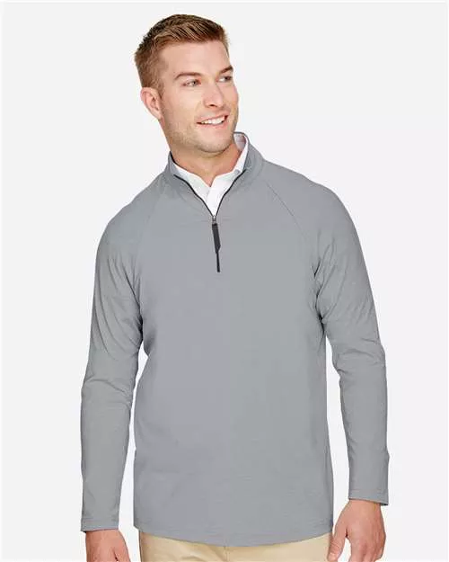 Devon & Jones DG480 CrownLux Performance Clubhouse Micro-Stripe Quarter-Zip Pullover With Custom Embroidery