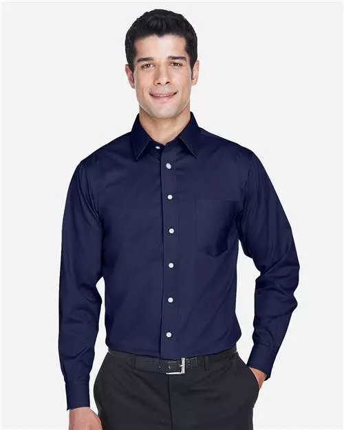 Devon & Jones DG530 Men's Crown Collection Solid Stretch Twill Woven Dress Shirt