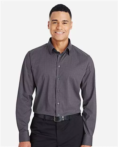 Devon & Jones DG535 CrownLux Performance Tonal Mini Check Woven Dress Shirt With Custom Embroidery