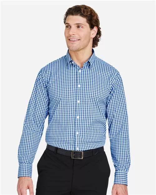 Devon & Jones DG536 CrownLux Performance Gingham Dress Shirt With Custom Embroidery
