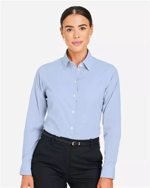 Devon & Jones DG537W Women's CrownLux Performance Microstripe Dress Shirt With Custom Embroidery