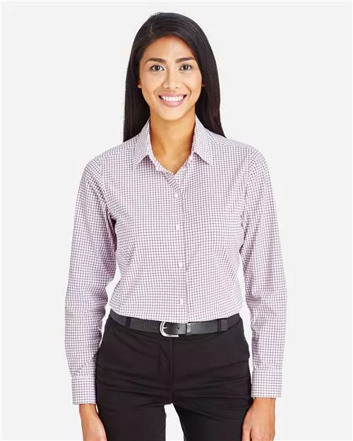 Devon & Jones DG540W Women's CrownLux Performance Micro Windowpane Woven Dress Shirt