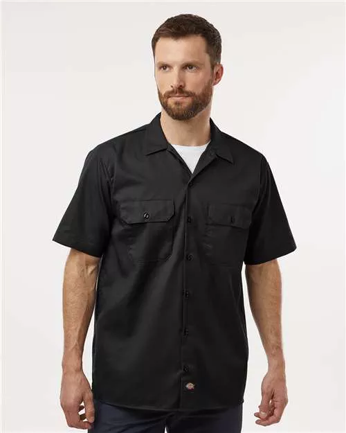 Dickies 2574T Short Sleeve Work Shirt - Tall Sizes With Custom Embroidery