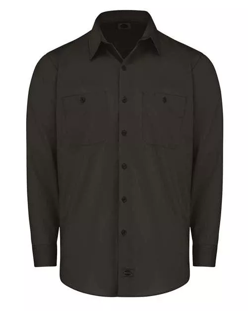 Dickies LL51T Industrial Worktech Ventilated Long Sleeve Work Shirt - Tall Sizes With Custom Embroidery