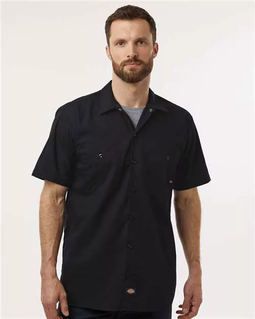 Dickies S535 Industrial Short Sleeve Work Shirt With Custom Embroidery