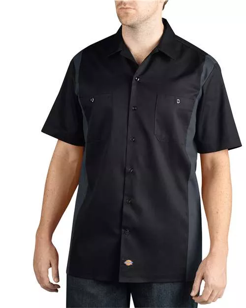 Dickies WS508 Two-Tone Short-Sleeve Work Shirt With Custom Embroidery