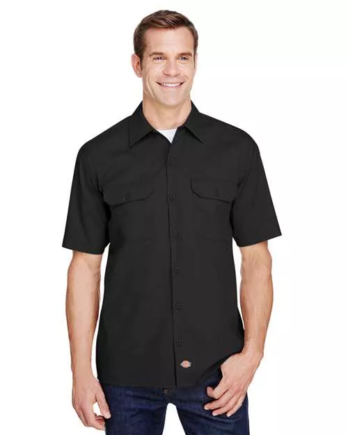 Dickies WS675 FLEX Short-Sleeve Twill Work Shirt With Custom Embroidery