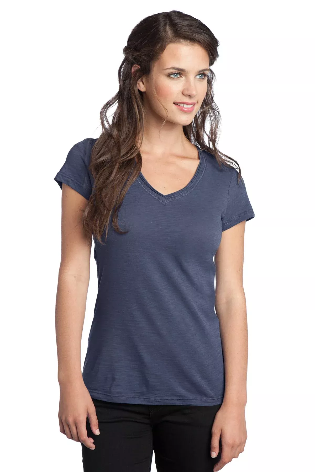 DISCONTINUED District Juniors Slub V-Neck Tee