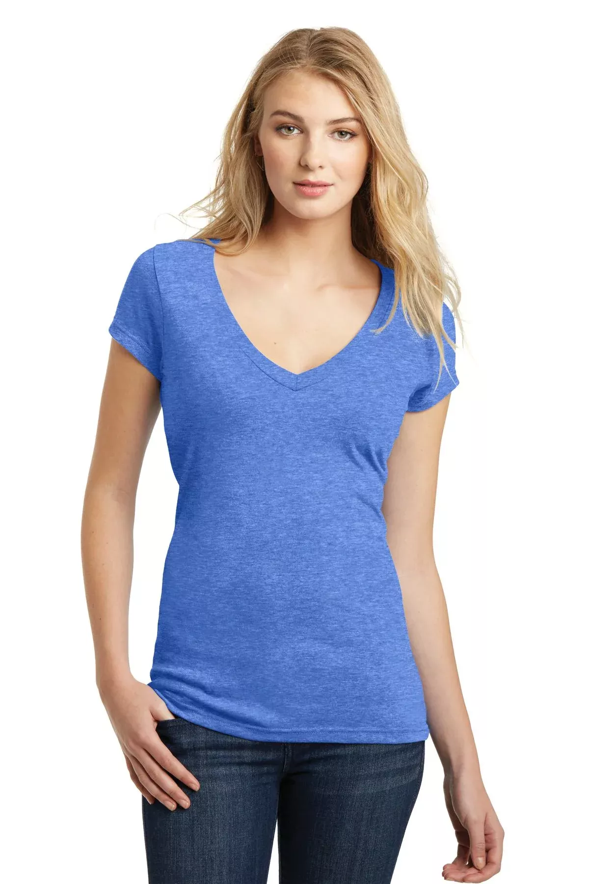 DISCONTINUED District Juniors Very Important Tee Deep V-Neck