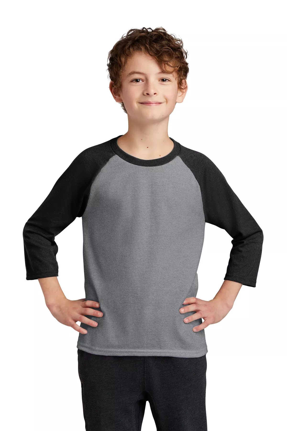 DISCONTINUED Port & Company Youth Core Blend 3/4-Sleeve Raglan Tee