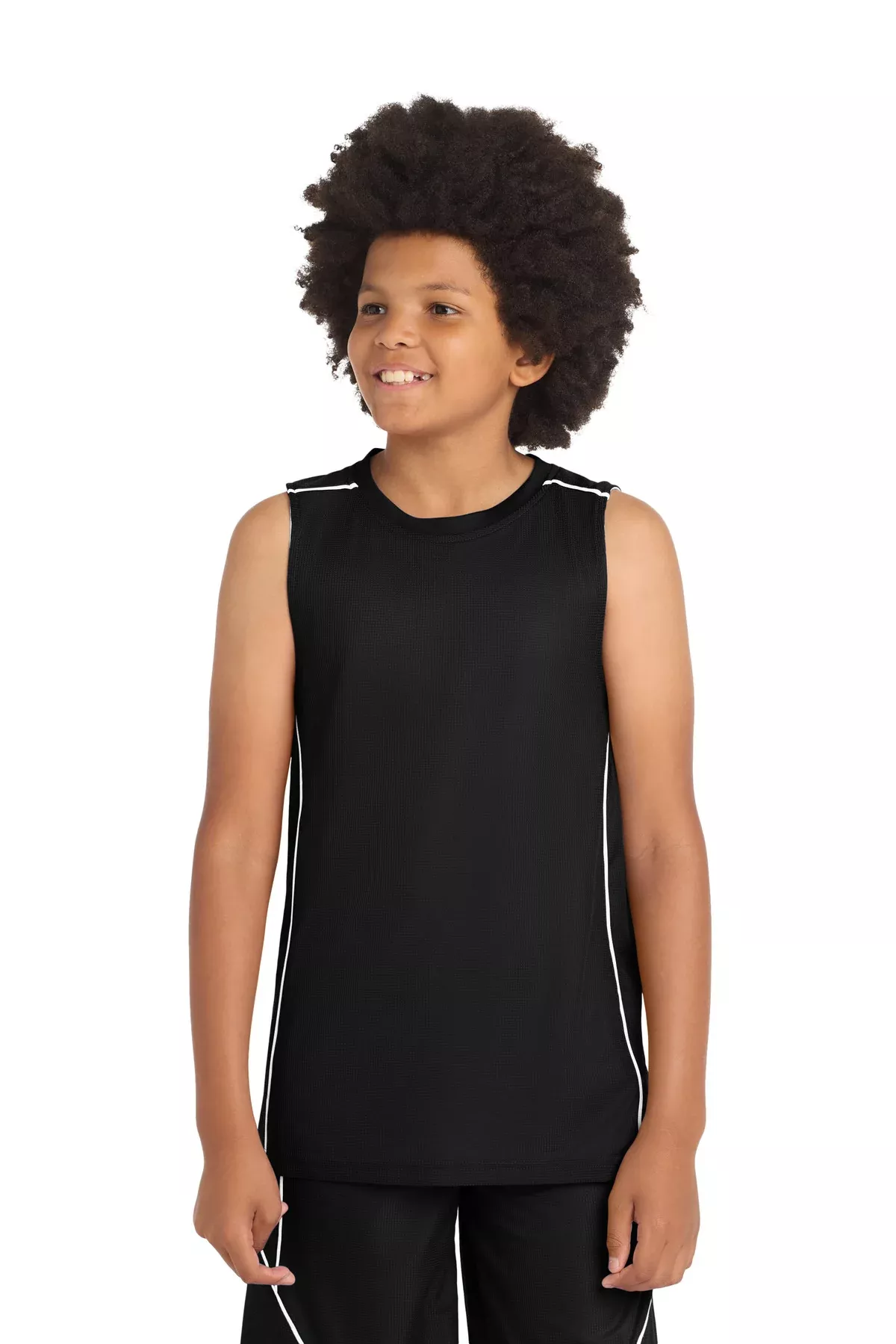 DISCONTINUED Sport-Tek Youth PosiCharge Mesh Reversible Sleeveless Tee