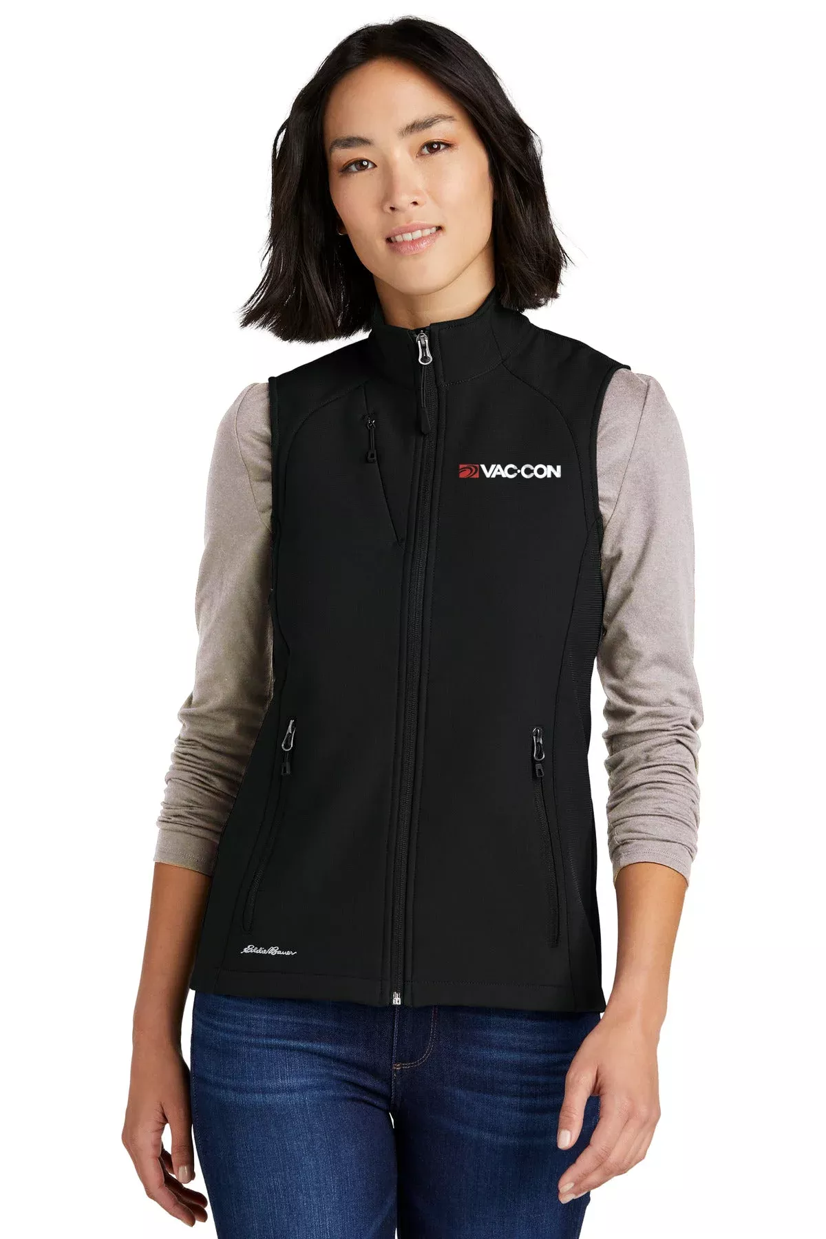 Eddie Bauer Women's Stretch Soft Shell Vest With Embroidered Vac-Con Logo