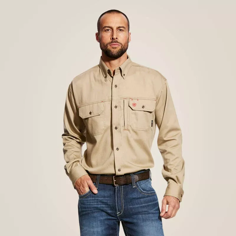 FR Solid Vent Work Shirt - Khaki - 10025402
