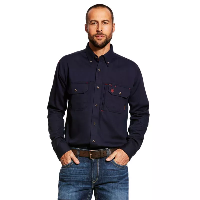 FR Solid Vent Work Shirt - Navy - 10019062
