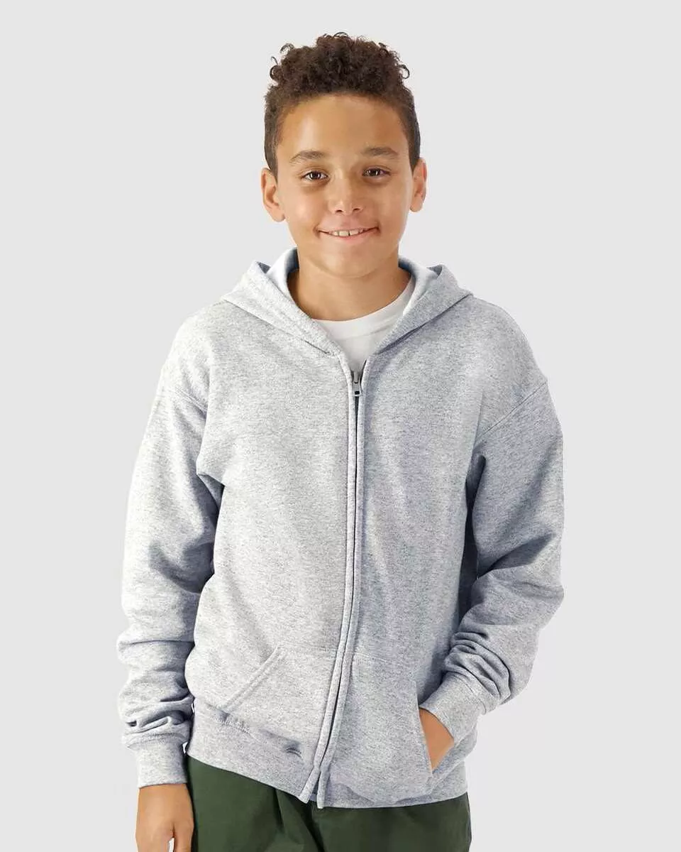 Gildan 18600B - FULL ZIP HOODED SWEATSHIRT 8 oz. - Sport Grey