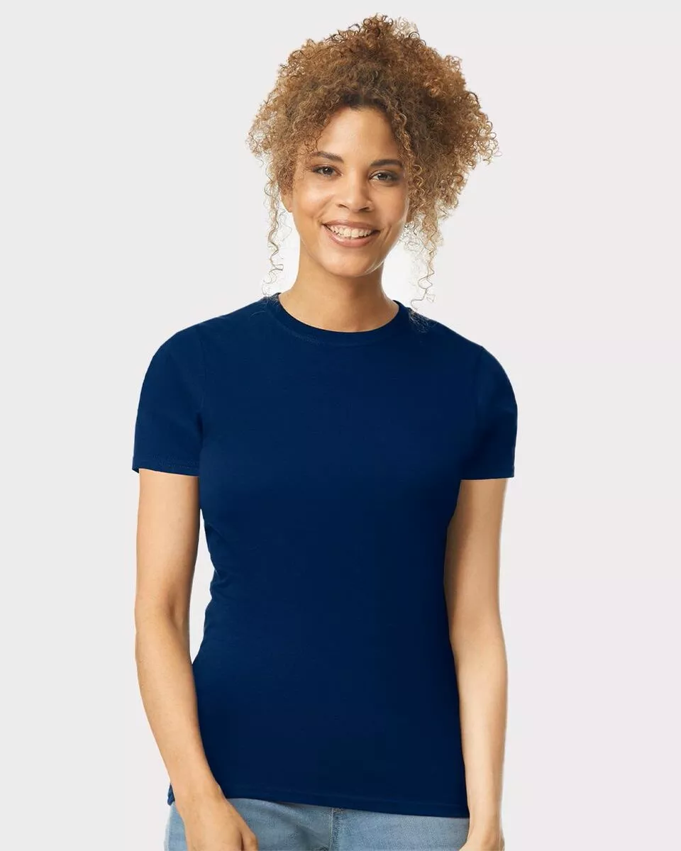 Gildan 64000L - Fitted Ring Spun T-Shirt FOR WOMEN - White