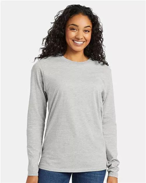 Hanes 498L Perfect-T Long Sleeve T-Shirt With Custom ScreenPrint