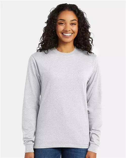 Hanes 5286 Essential-T Long Sleeve T-Shirt With Custom ScreenPrint