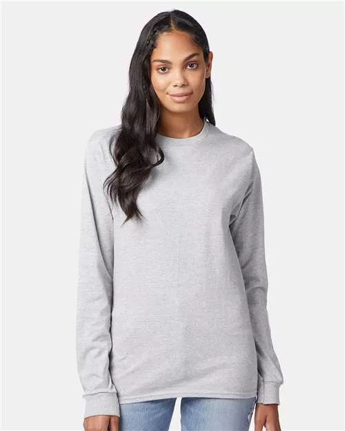 Hanes 5586 Authentic Long Sleeve T-Shirt With Custom ScreenPrint