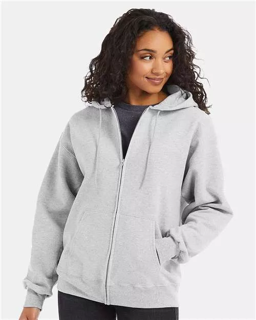 Hanes F280 Ultimate Cotton Full-Zip Hooded Sweatshirt With Custom Embroidery