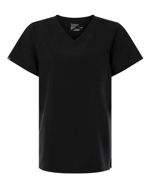 Hanes - Women's V-Neck 1 Pocket Scrub Top