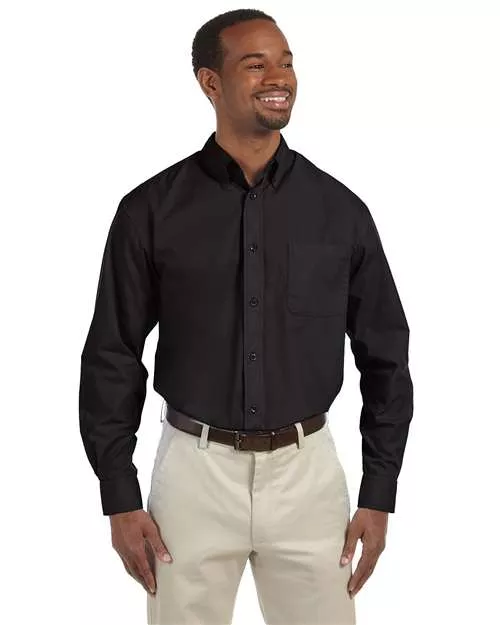 Harriton M510 Men's Essential Poplin With Custom Embroidery