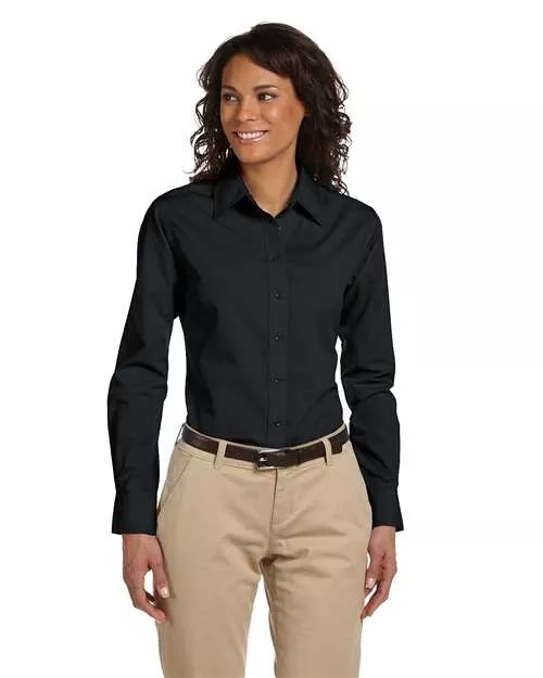 Harriton M510W Women's Essential Poplin With Custom Embroidery